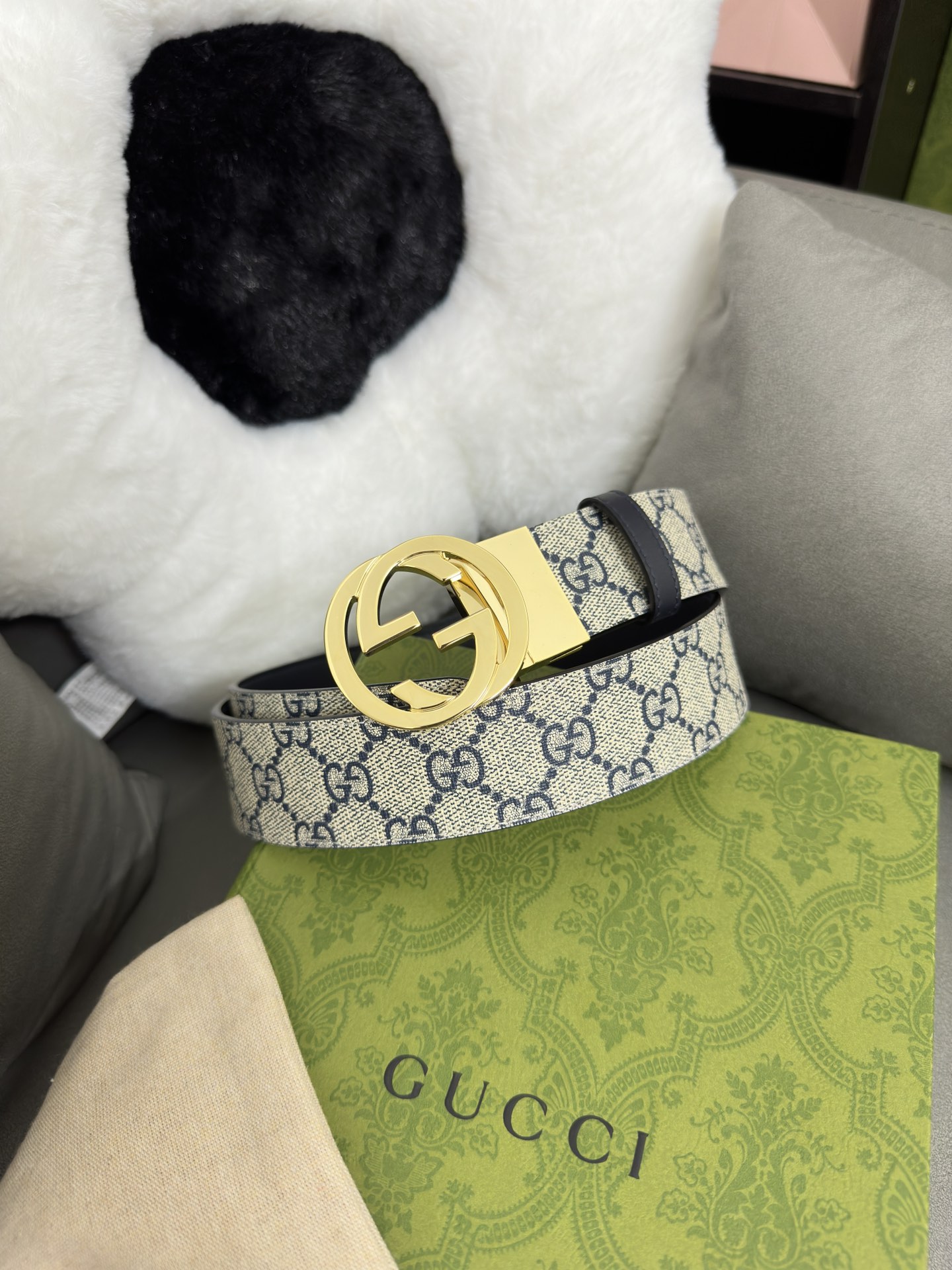 Gucci Basic Belt Canvas Black S-m