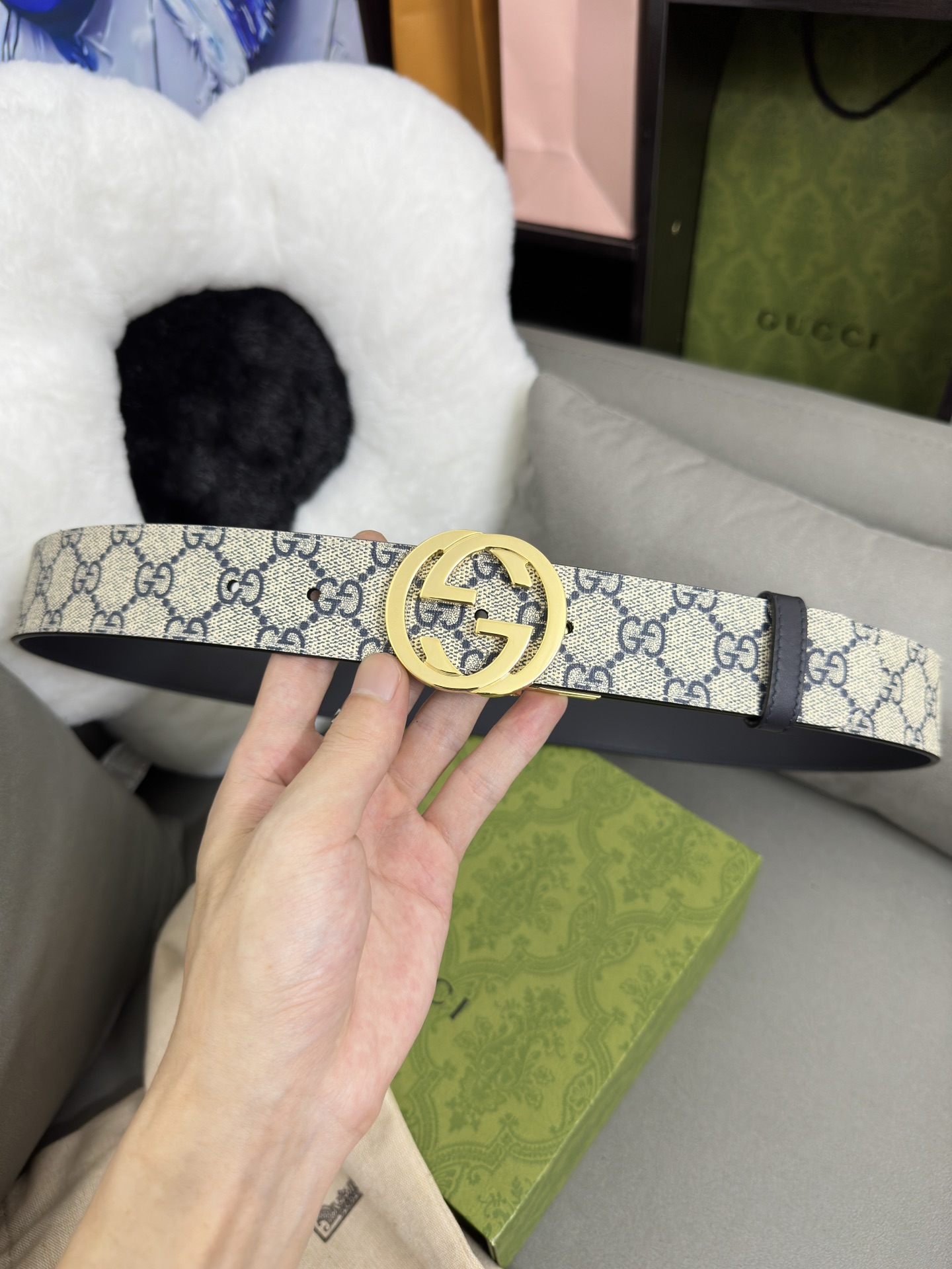Gucci Basic Belt Canvas Black S-m