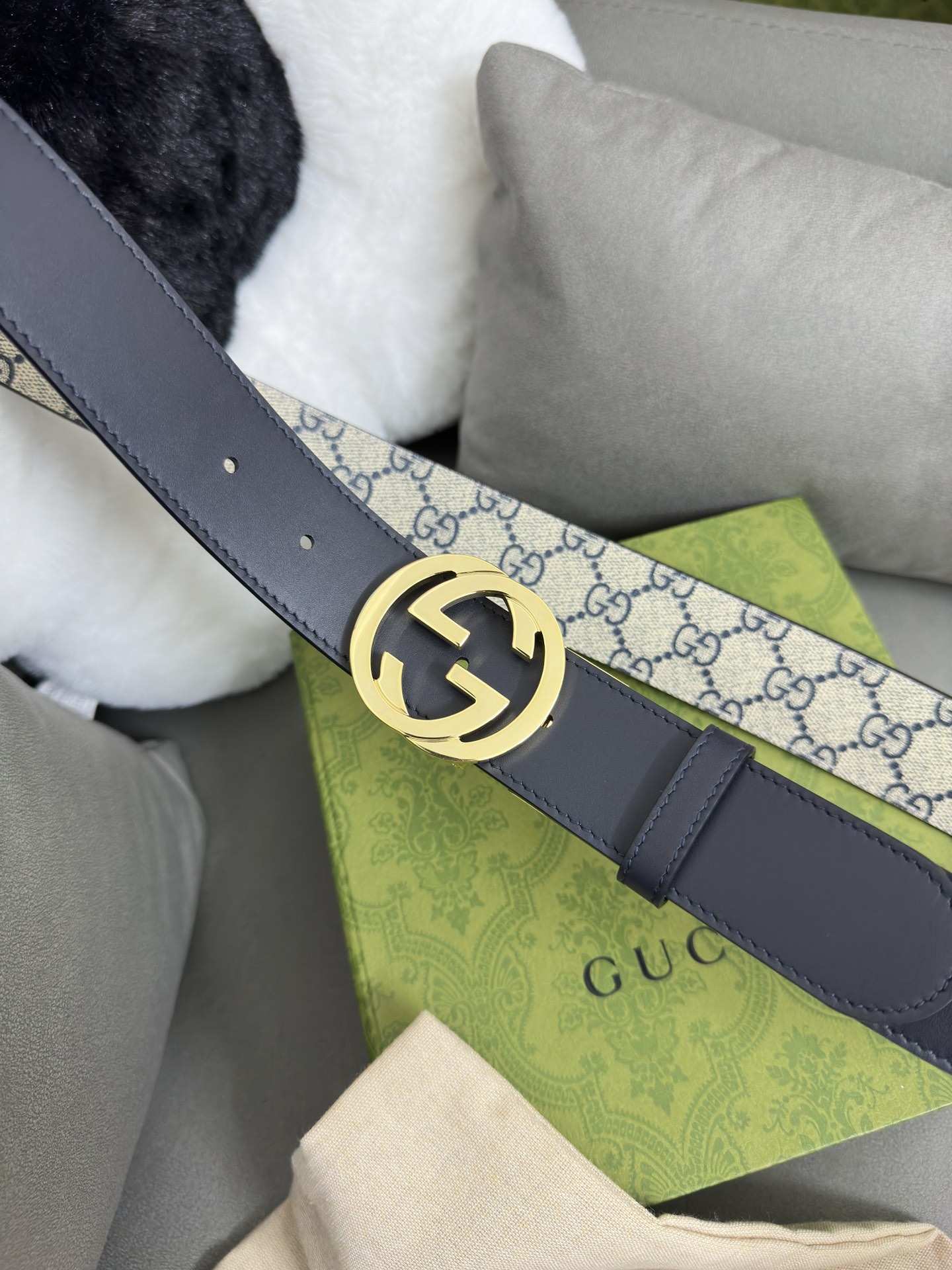 Gucci Basic Belt Canvas Black S-m