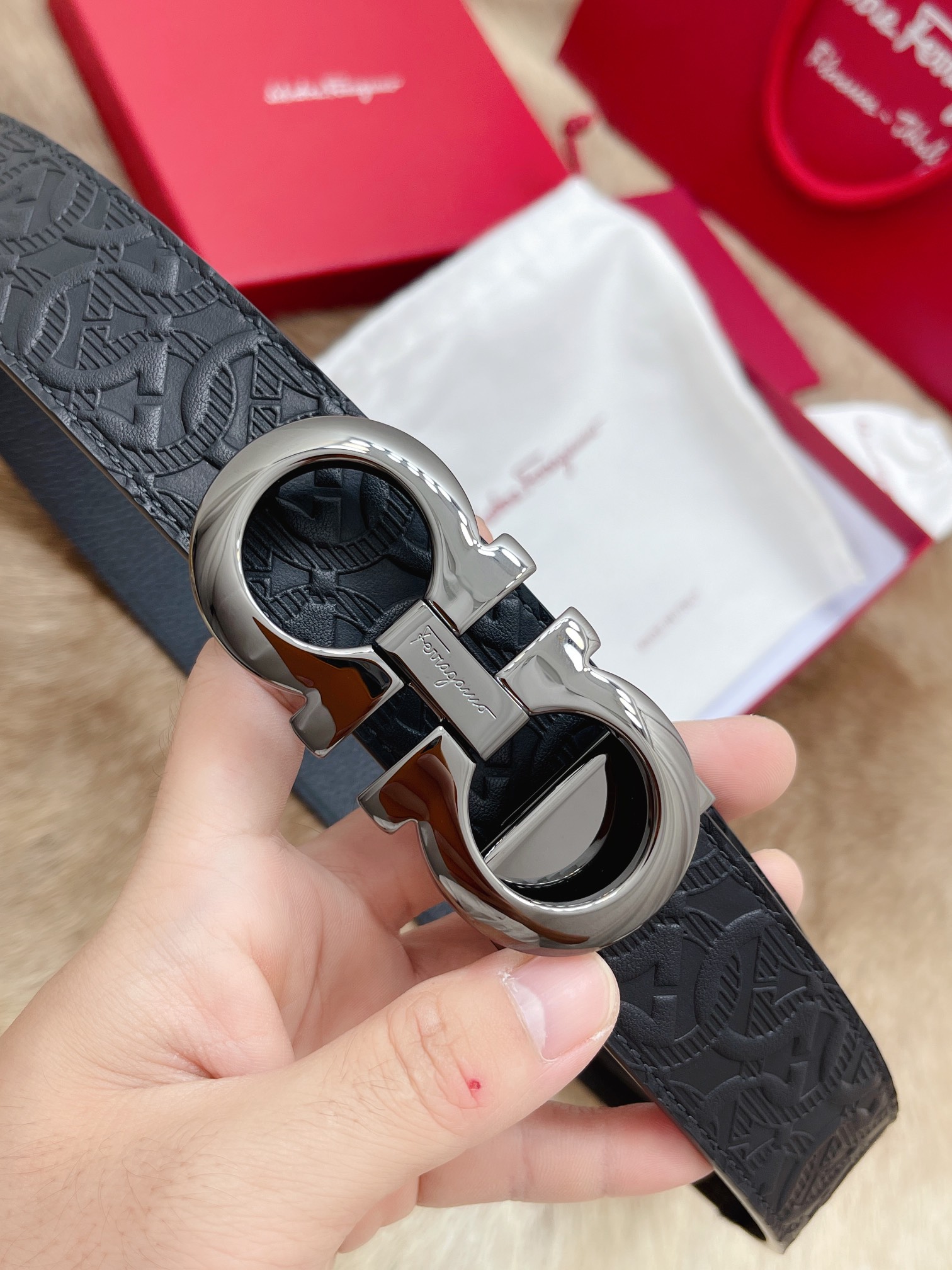 Salvatore Ferragamo Male Leather Belt Top Grain Leather M