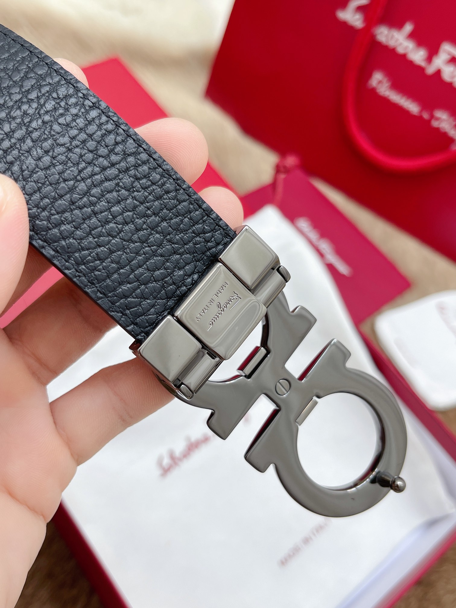 Salvatore Ferragamo Male Leather Belt Top Grain Leather M