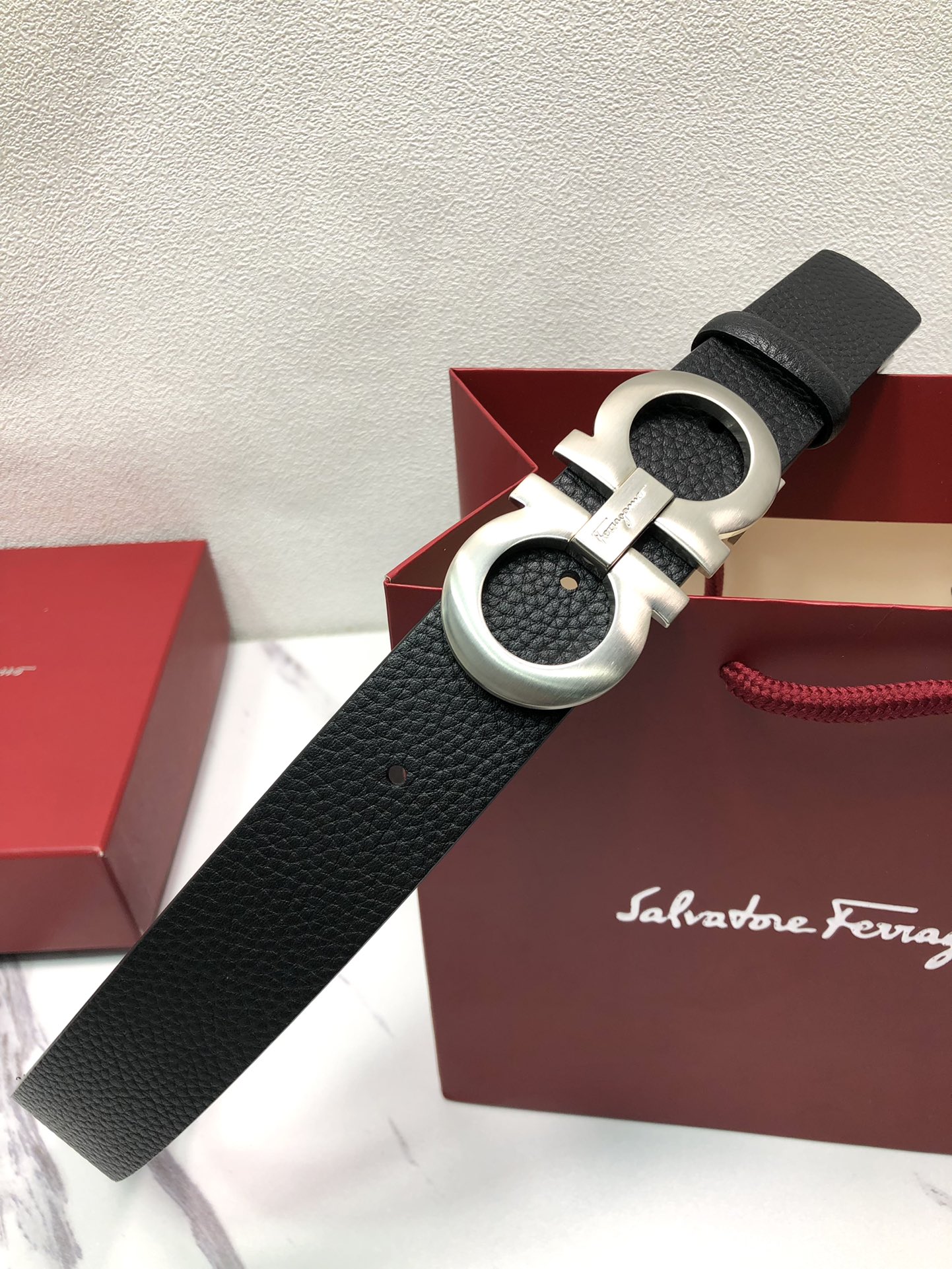 Salvatore Ferragamo Male Leather Belt Cow Leather M