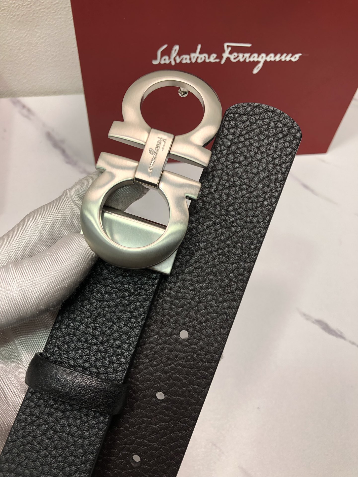 Salvatore Ferragamo Male Leather Belt Cow Leather M