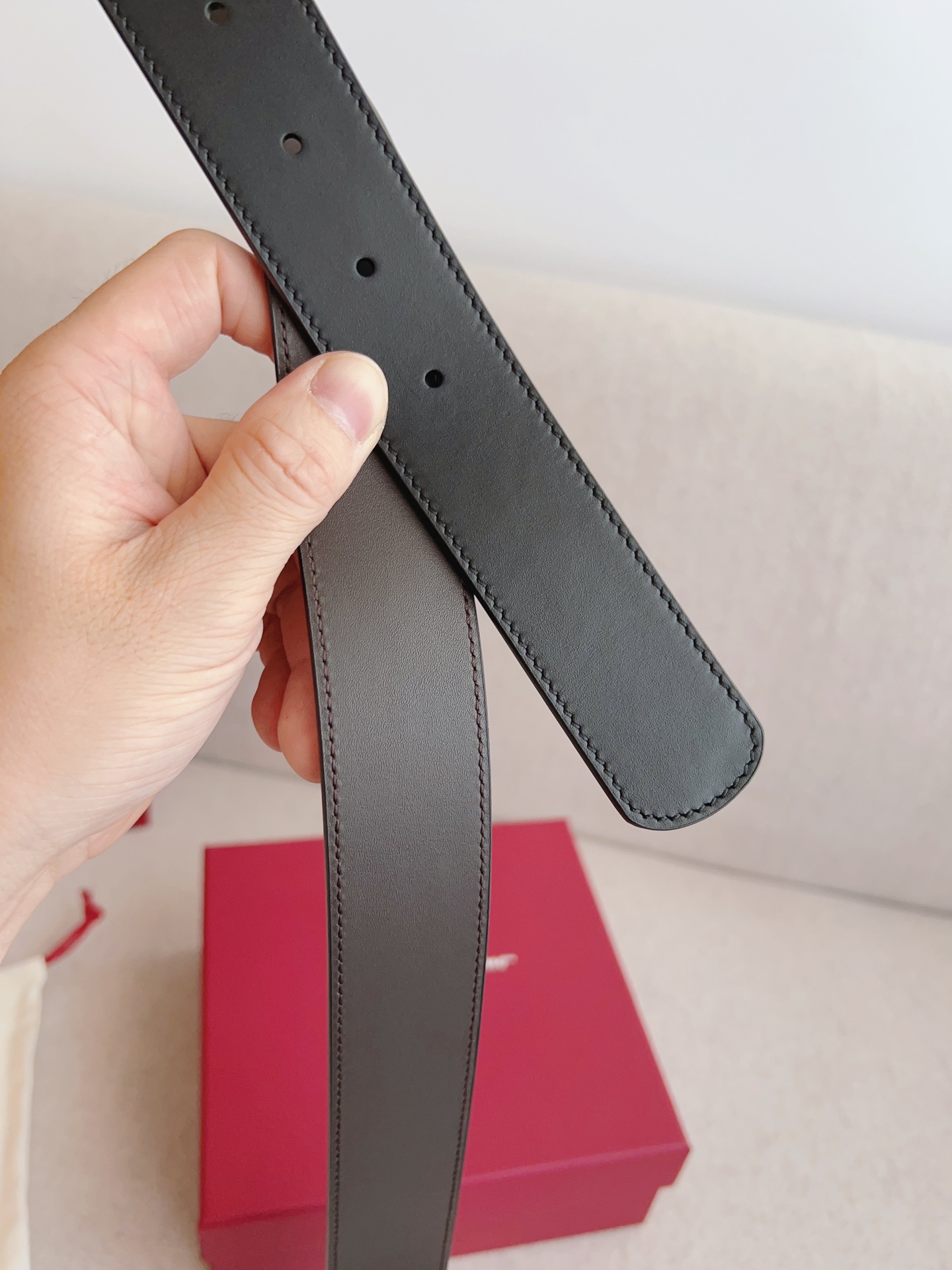 Salvatore Ferragamo Male Leather Belt Top Grain Leather M