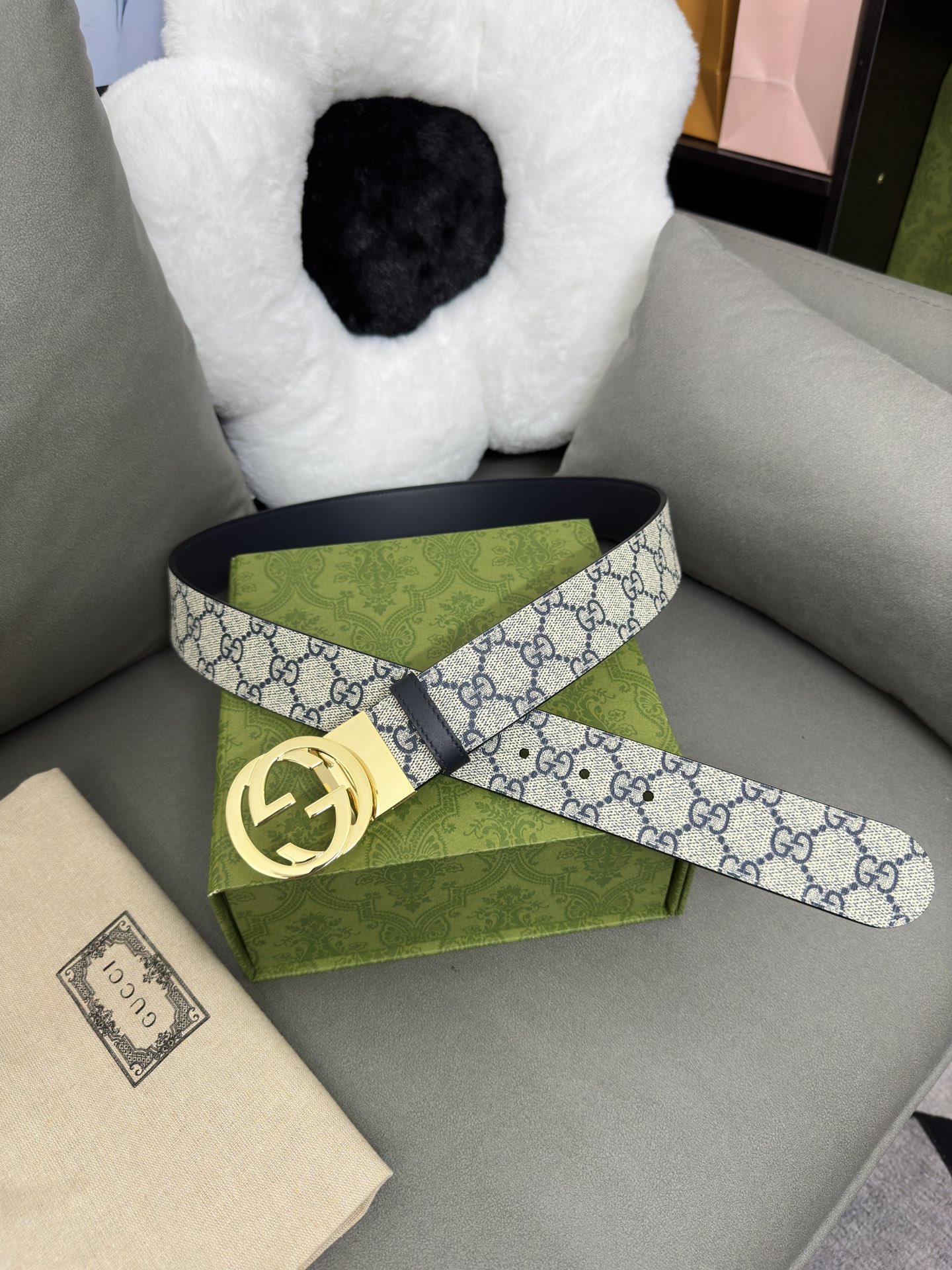 Gucci Basic Belt Canvas Black S-m