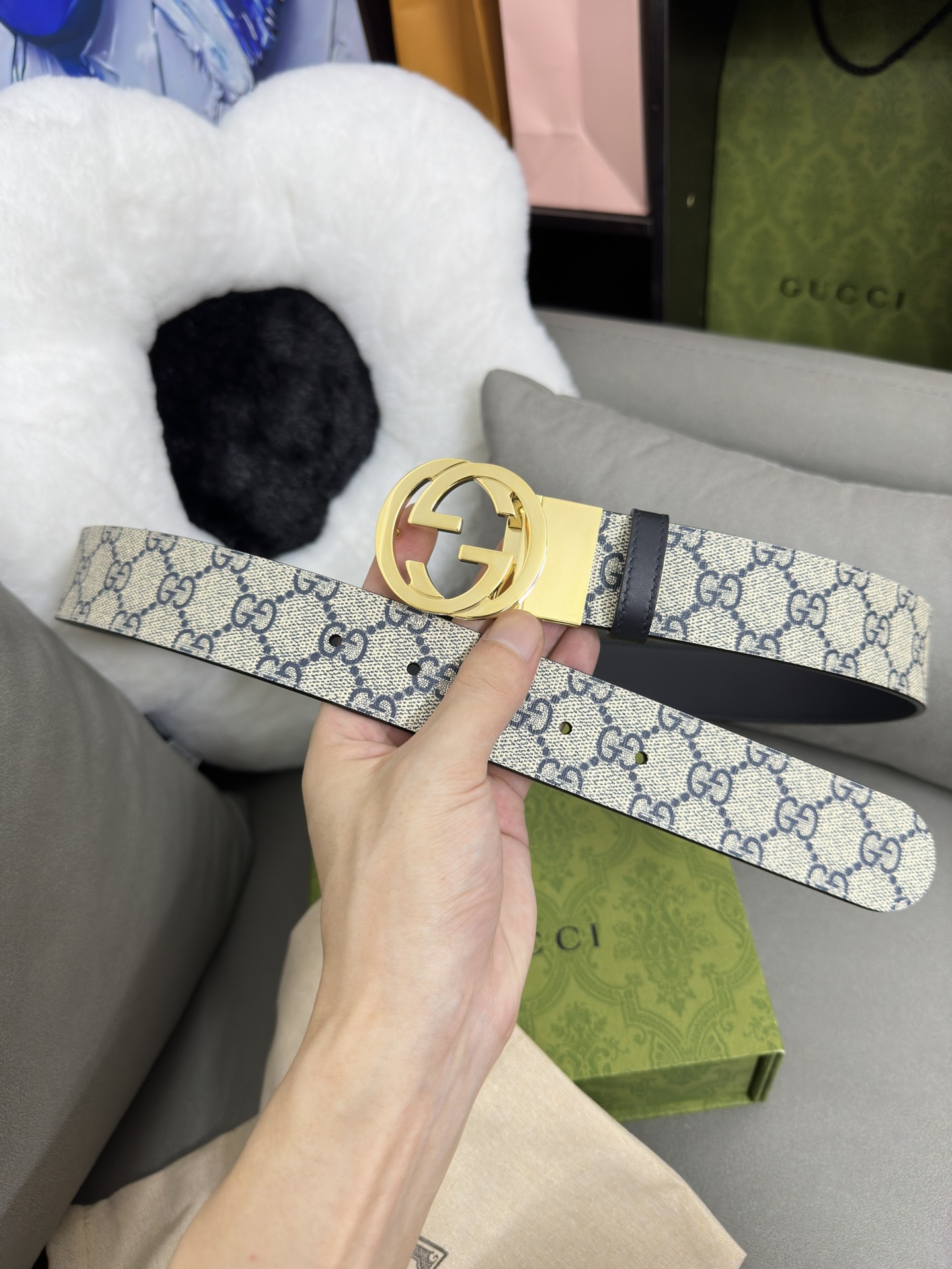 Gucci Basic Belt Canvas Black S-m