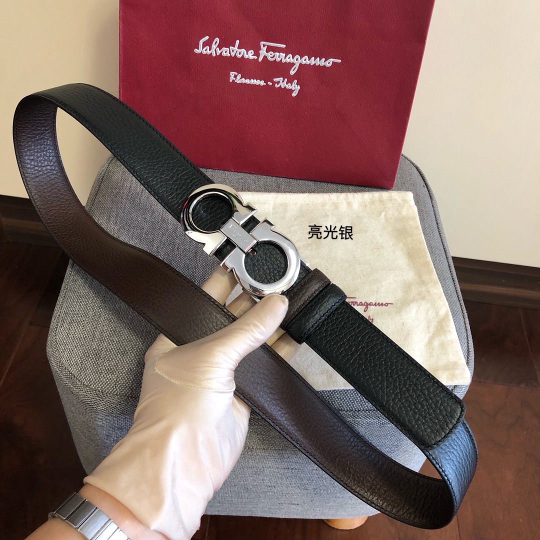 Salvatore Ferragamo Male Leather Belt 35mm
