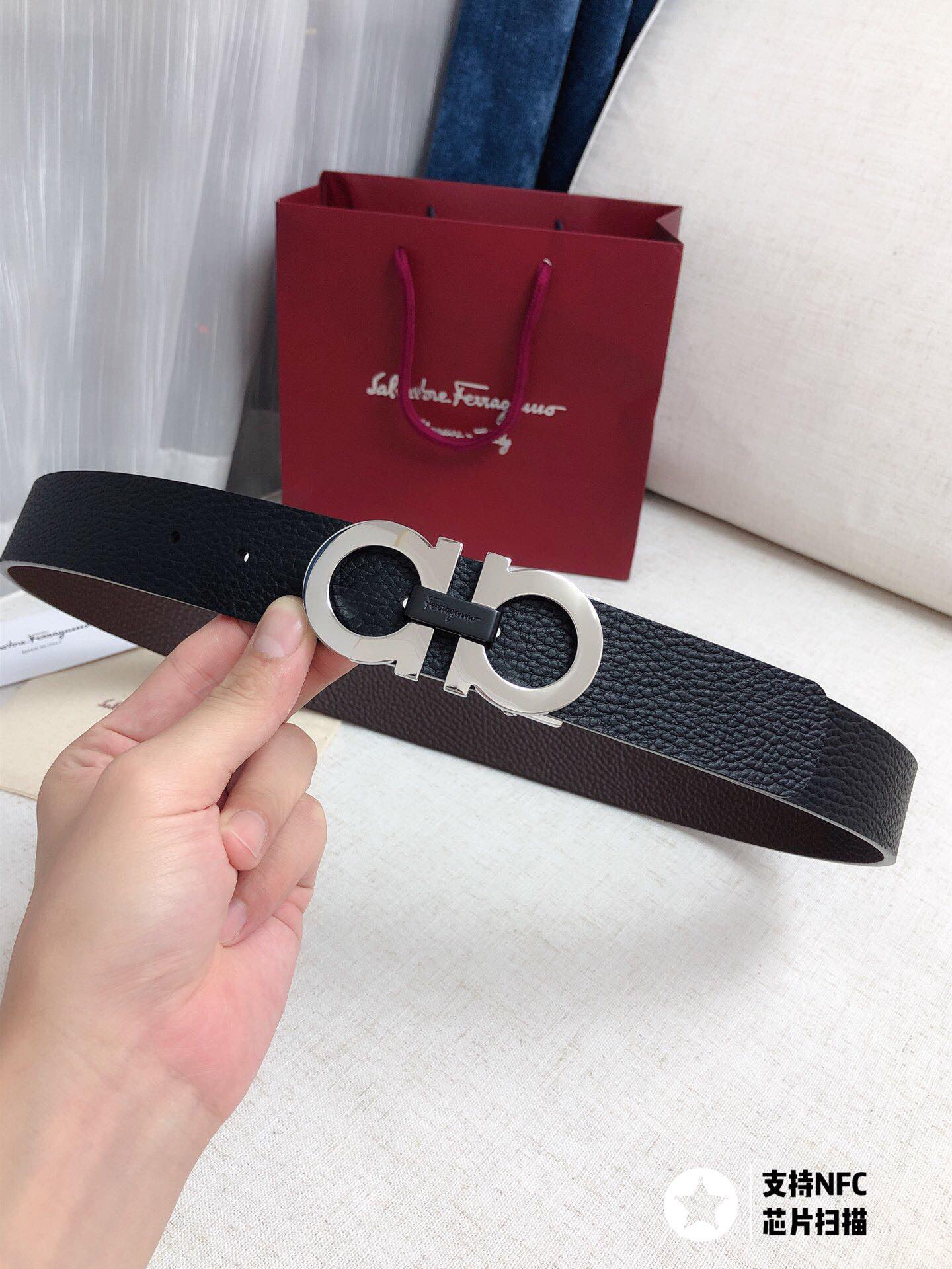 Salvatore Ferragamo Male Leather Belt 35mm