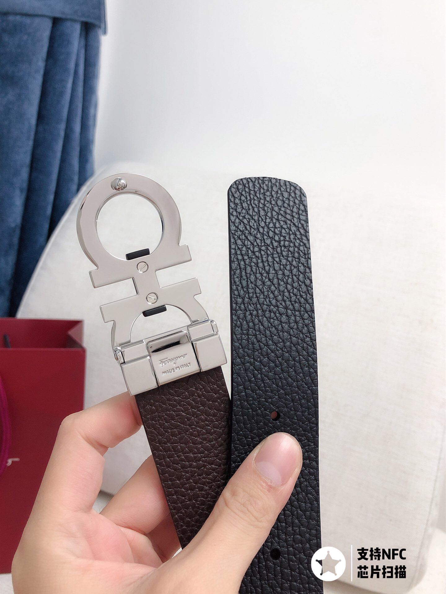 Salvatore Ferragamo Male Leather Belt 35mm