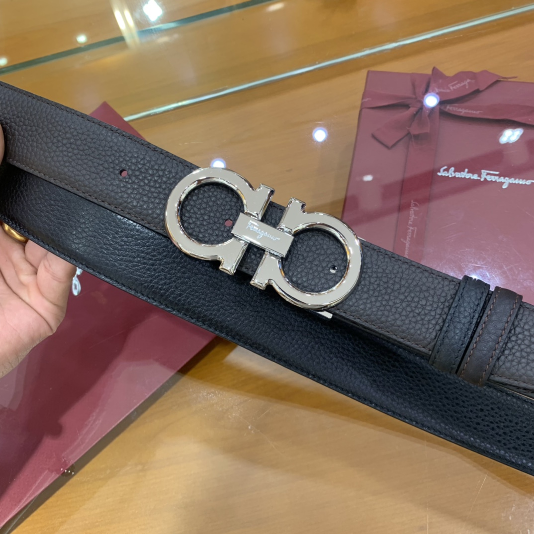 Salvatore Ferragamo Male Leather Belt Cow Leather 35mm