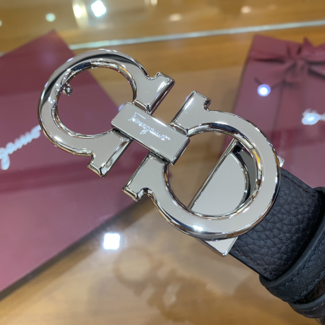 Salvatore Ferragamo Male Leather Belt Cow Leather 35mm