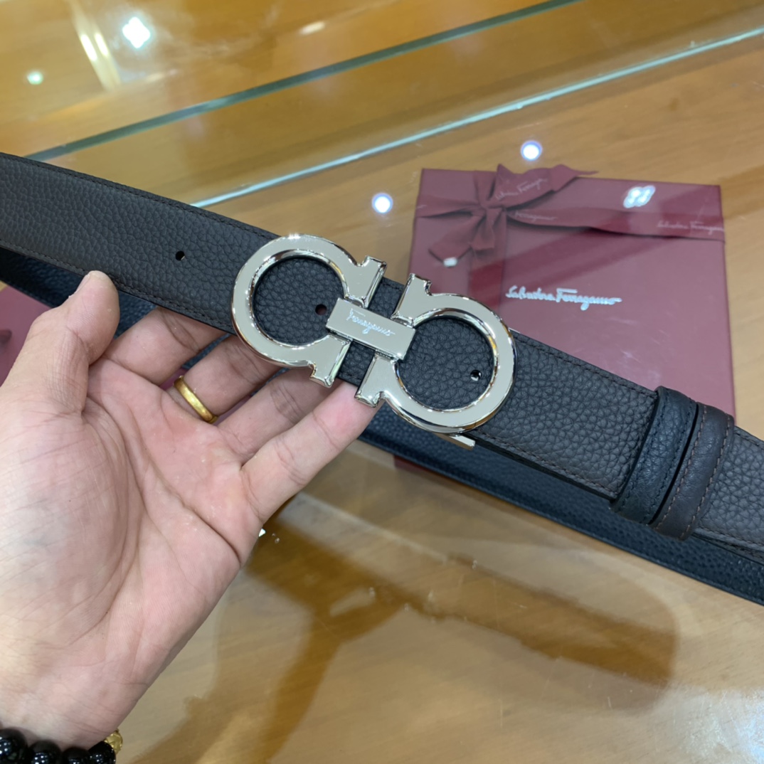 Salvatore Ferragamo Male Leather Belt Cow Leather 35mm