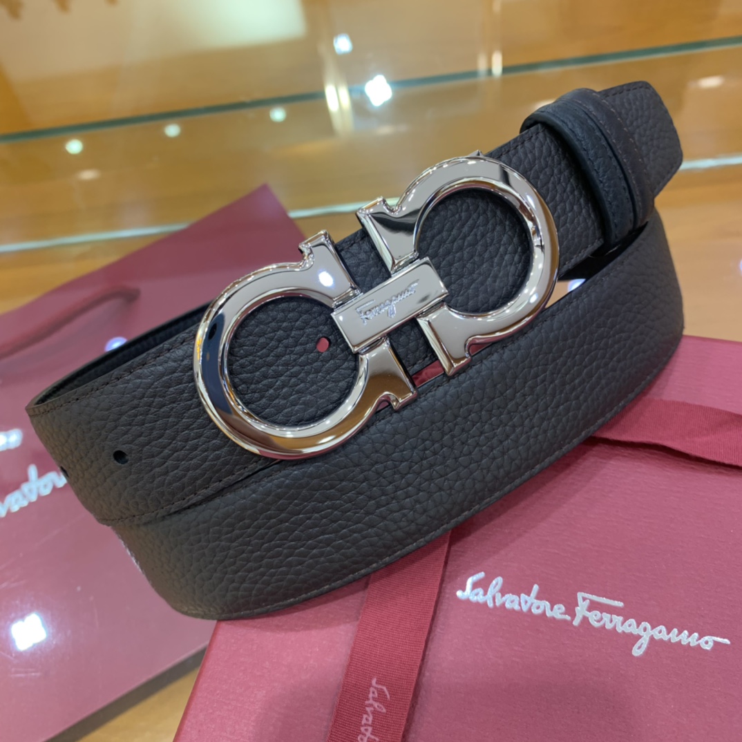 Salvatore Ferragamo Male Leather Belt Cow Leather 35mm