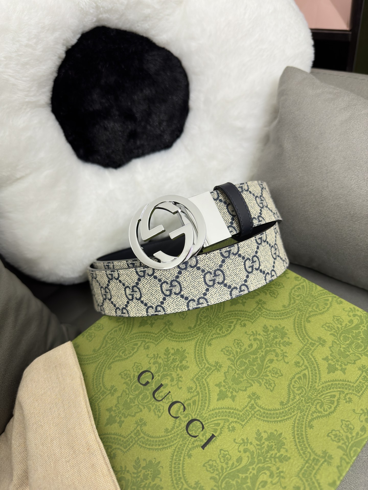 Gucci Basic Belt Canvas Black S-m