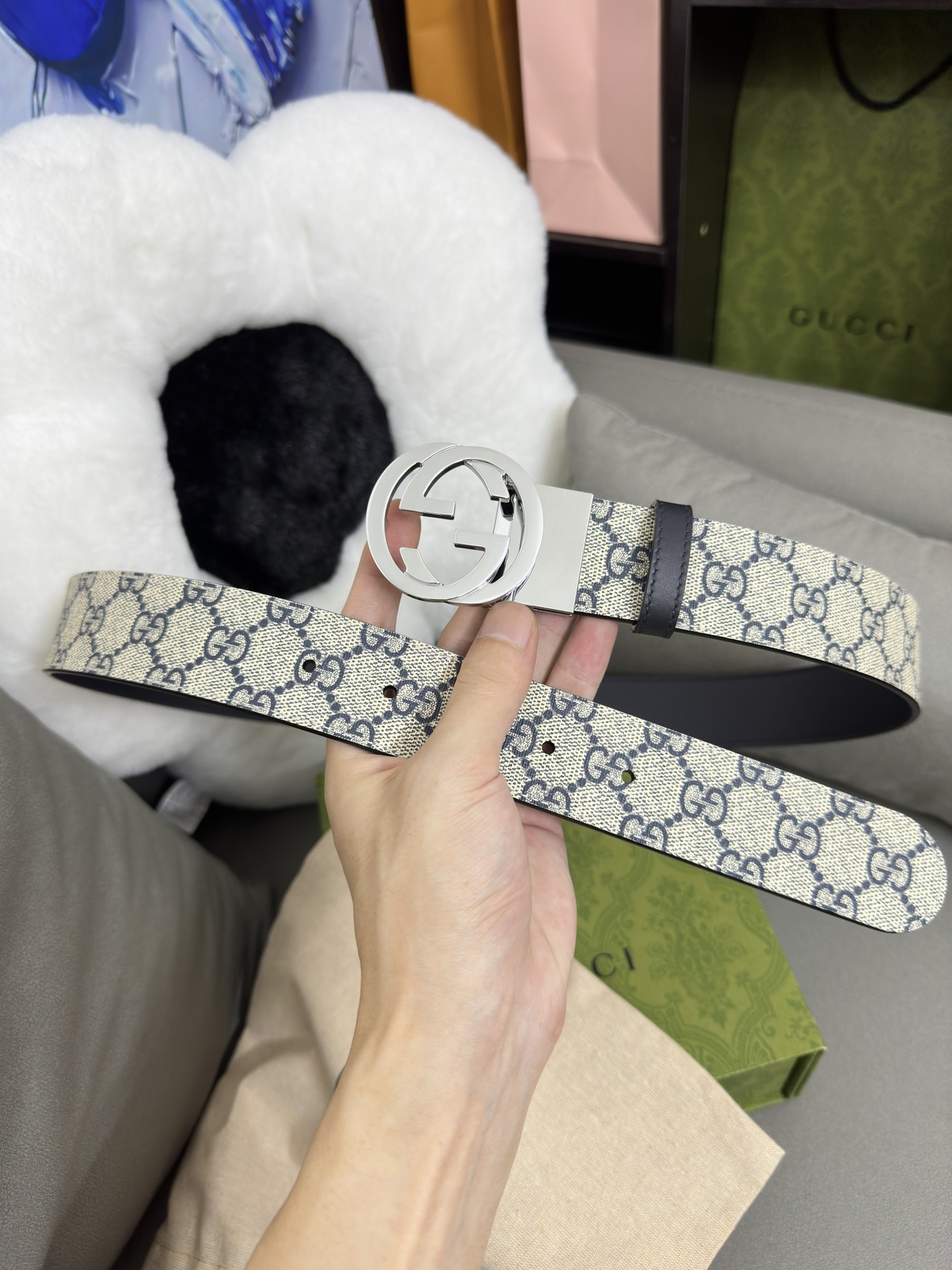 Gucci Basic Belt Canvas Black S-m