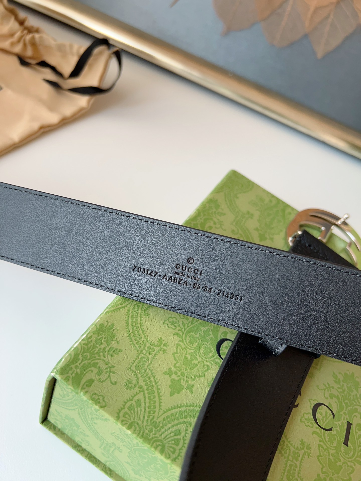 Gucci Male Leather Belt Top Grain Leather M