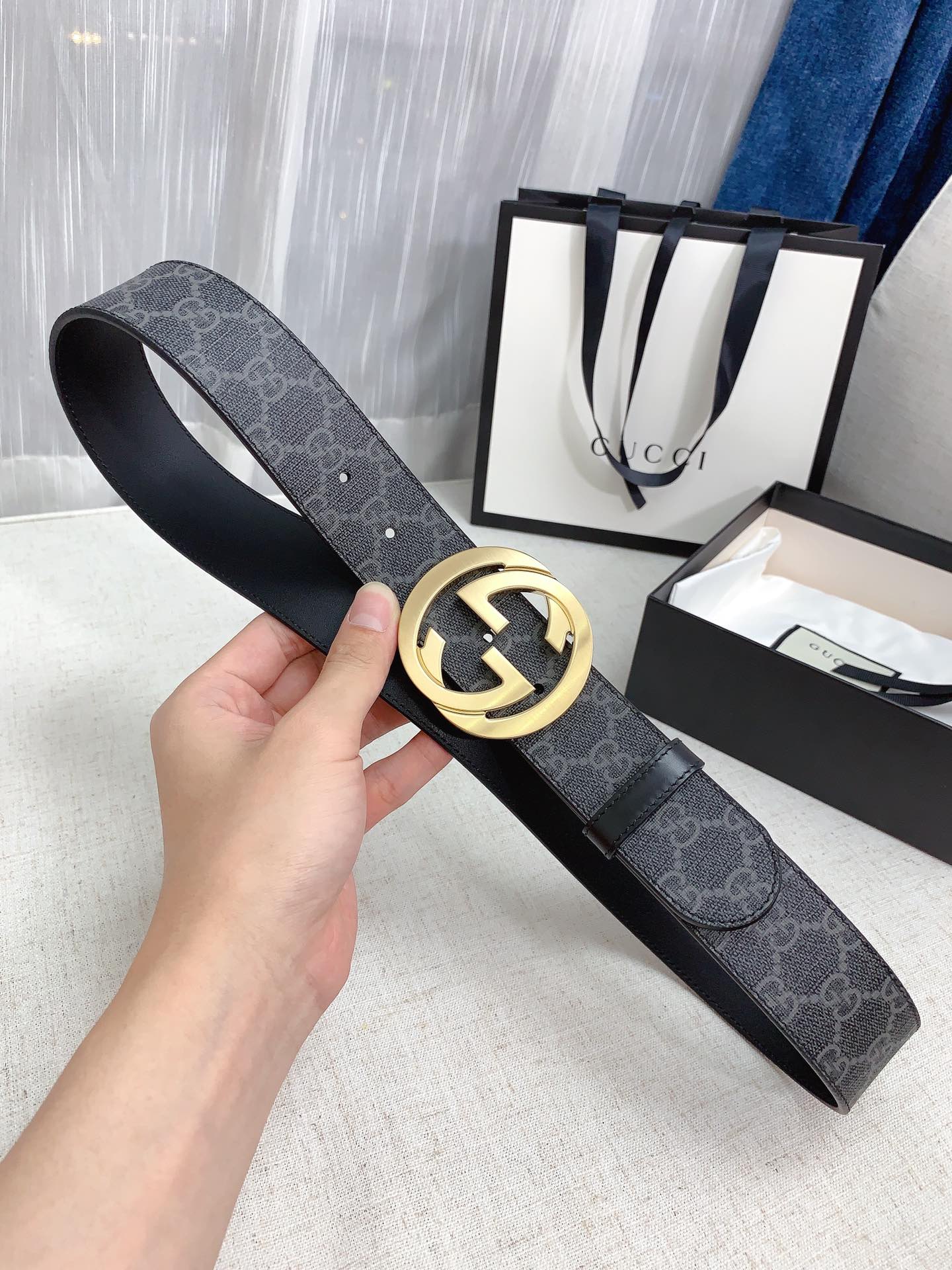 Gucci Basic Belt Cow Leather Waterproof 38mm