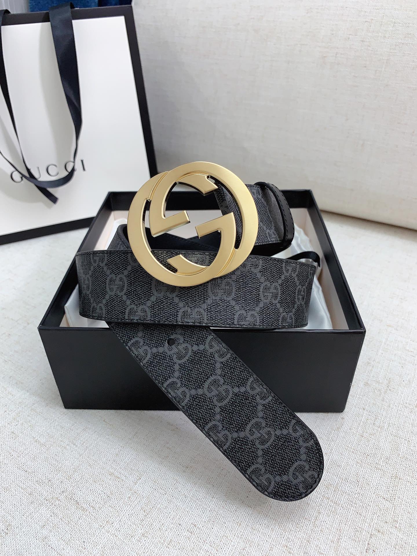 Gucci Basic Belt Cow Leather Waterproof 38mm