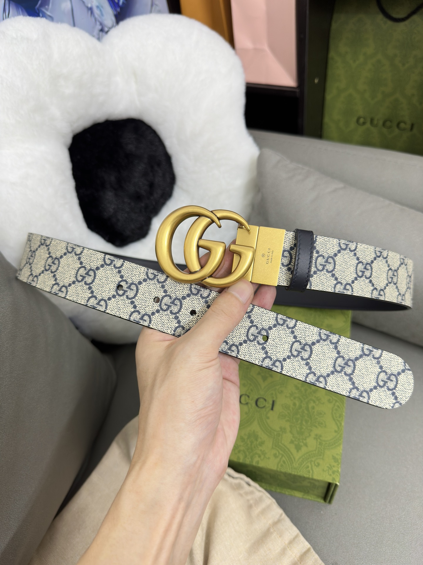 Gucci Basic Belt Canvas Black S-m