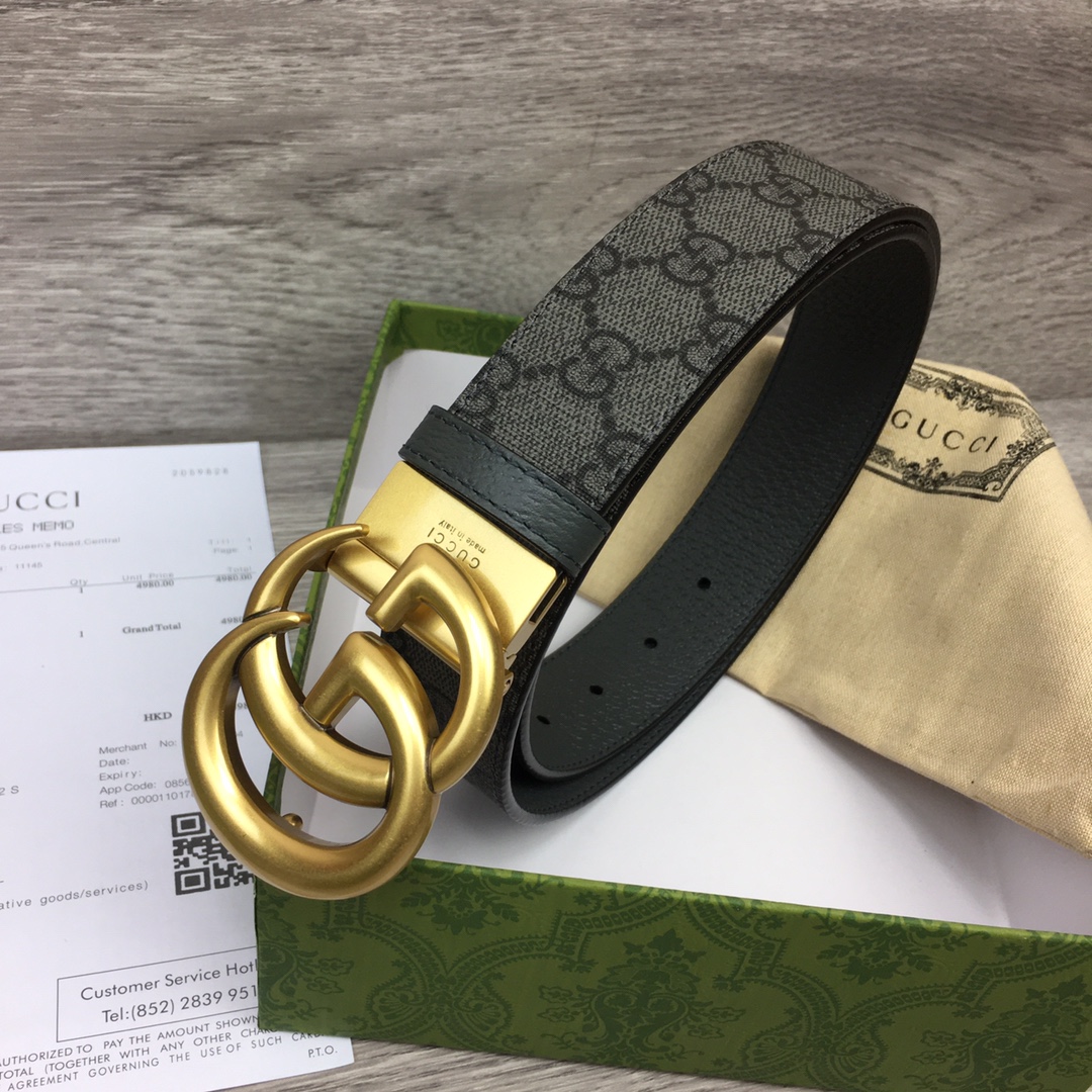 Gucci Male Basic Belt Canvas Gray M