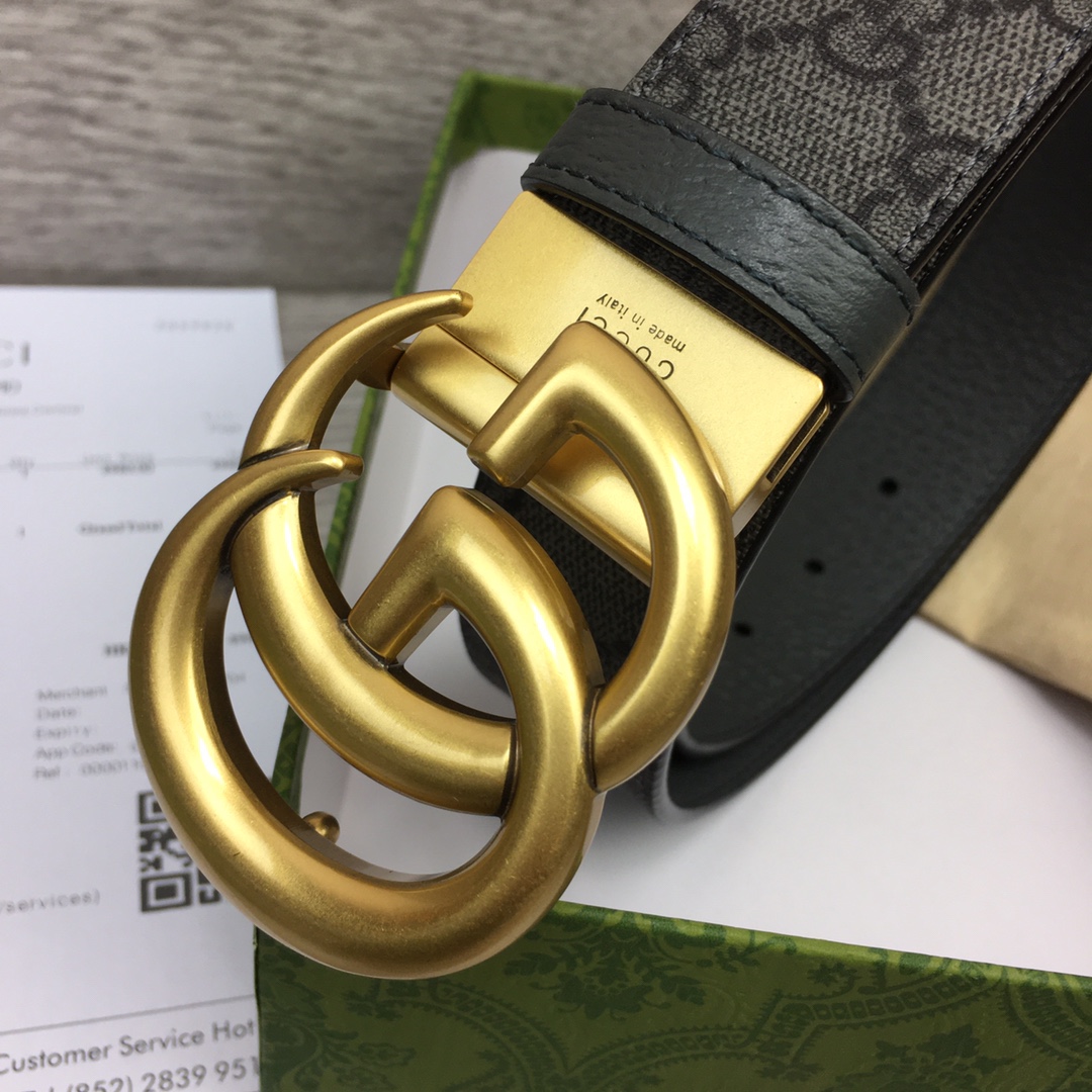 Gucci Male Basic Belt Canvas Gray M