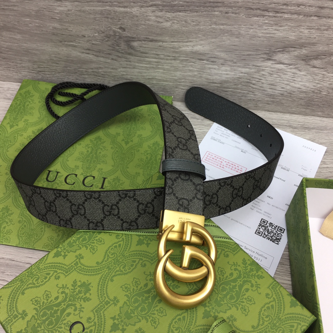Gucci Male Basic Belt Canvas Gray M