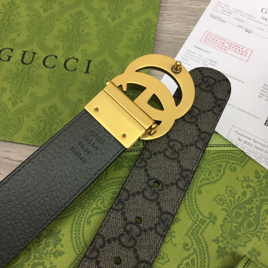 Gucci Male Basic Belt Canvas Gray M