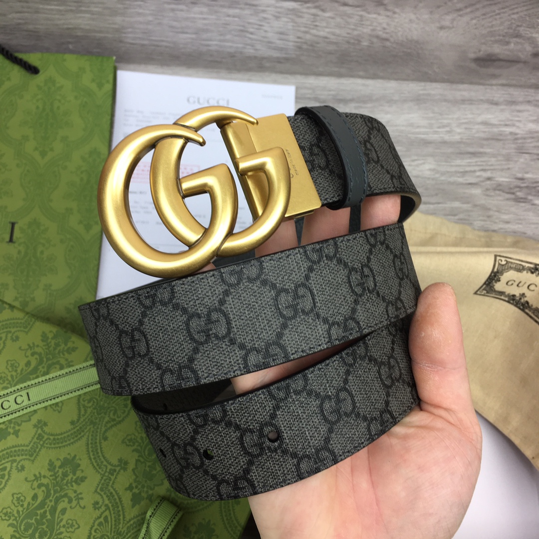Gucci Male Basic Belt Canvas Gray M