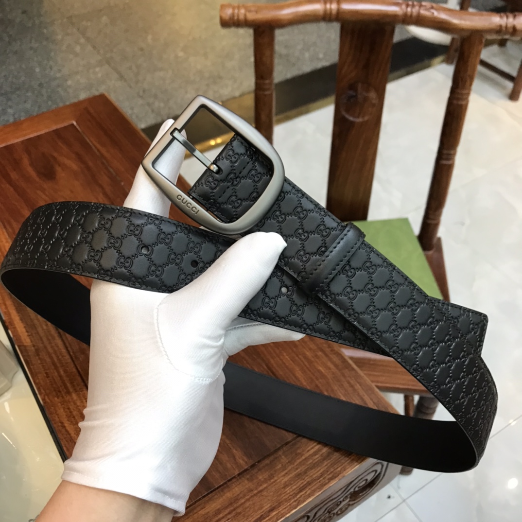 Gucci Male Pin Buckle Belt Cow Leather Black M