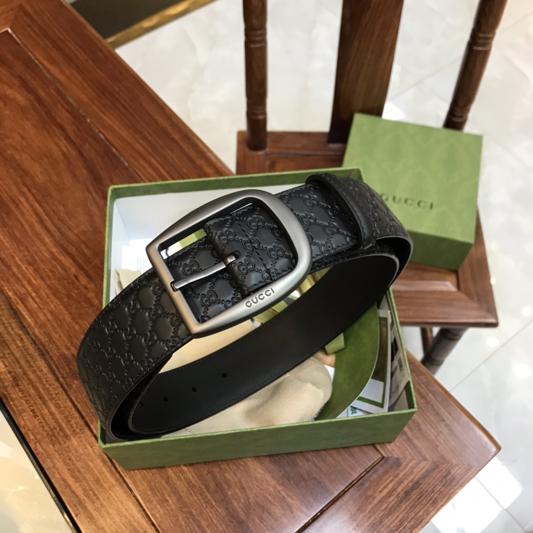 Gucci Male Pin Buckle Belt Cow Leather Black M