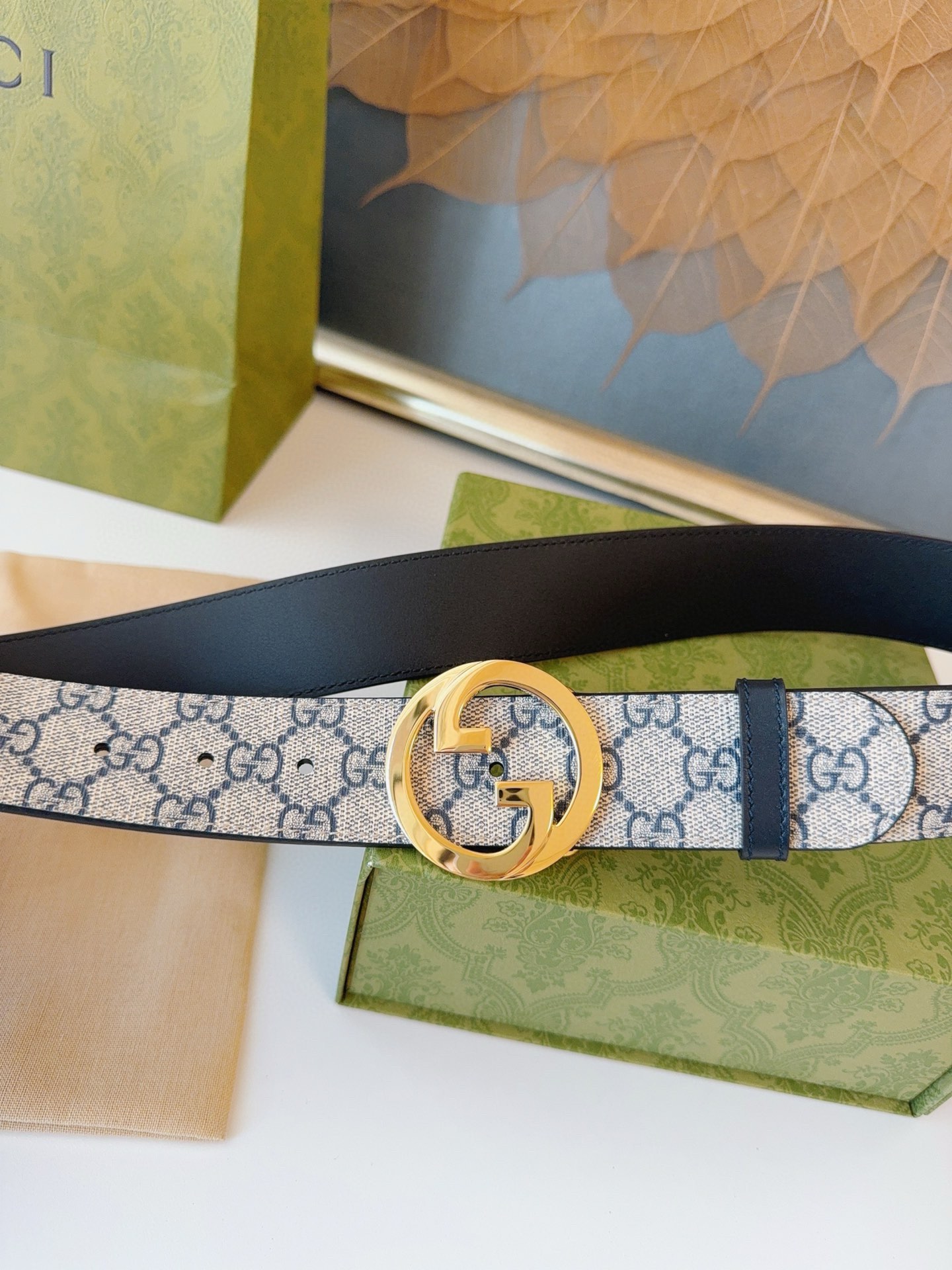 Gucci Male Leather Belt Top Grain Leather 38mm