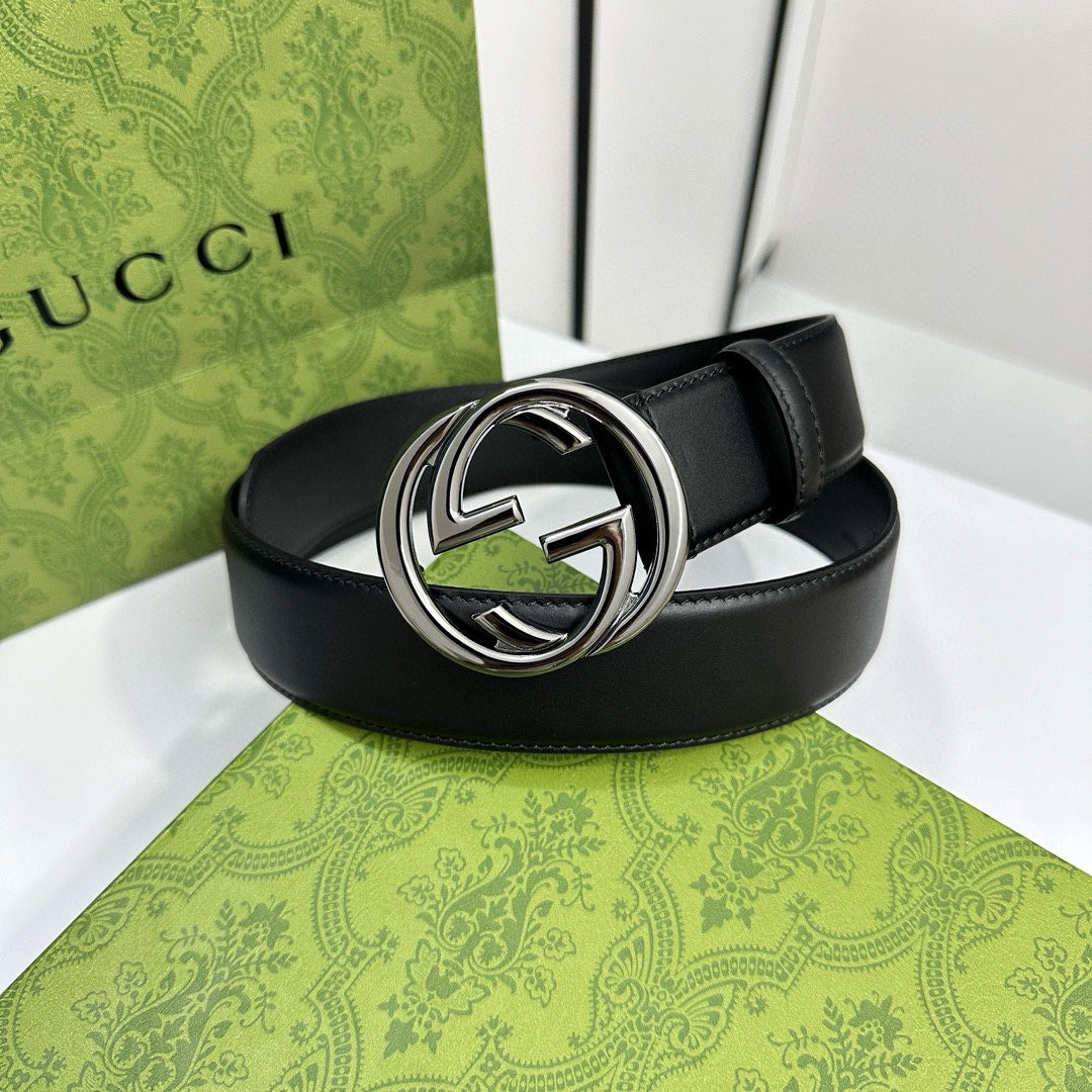 Gucci Male Leather Belt Top Grain Leather 38mm