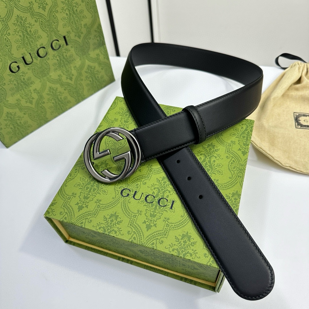 Gucci Male Leather Belt Top Grain Leather 38mm