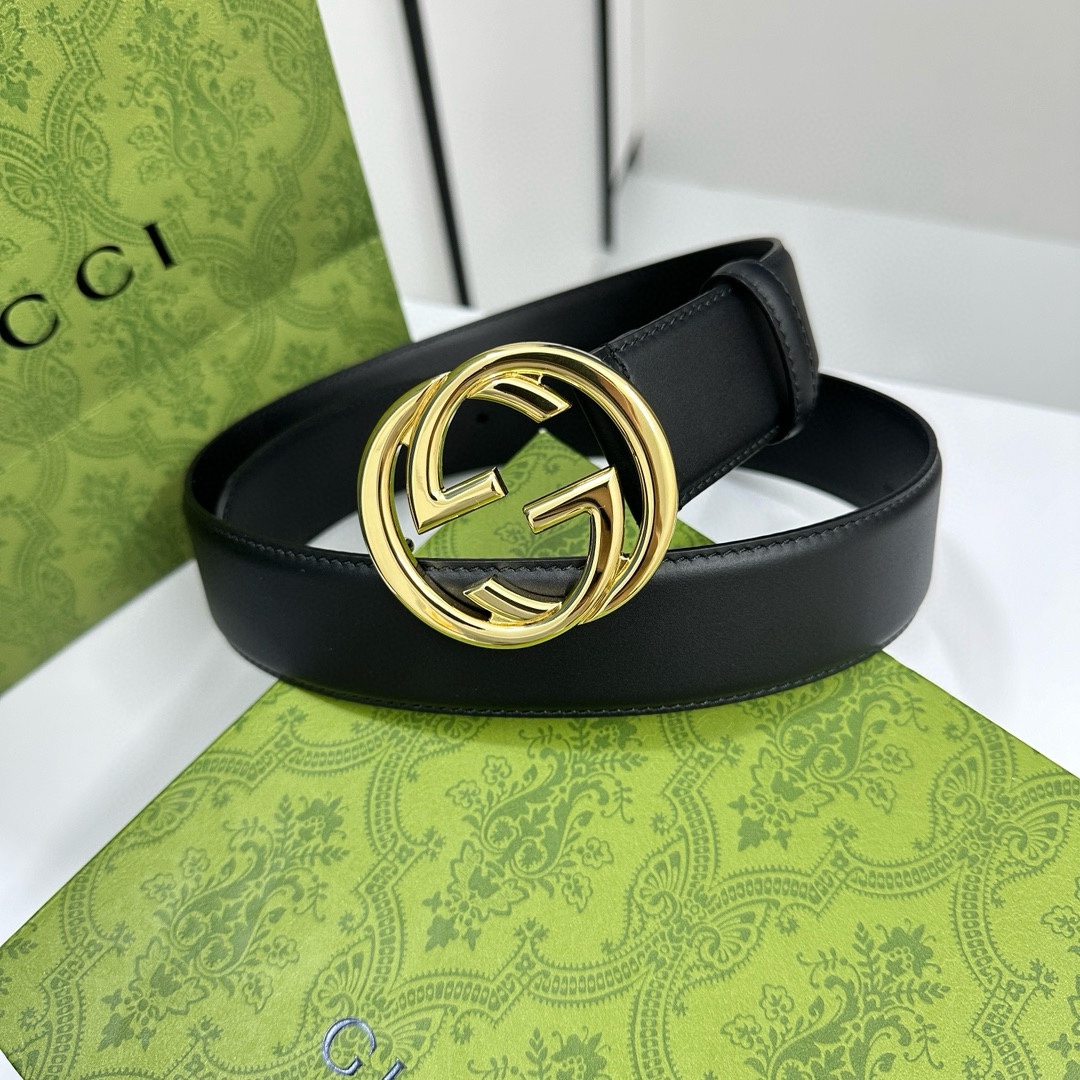 Gucci Male Leather Belt Top Grain Leather 38mm