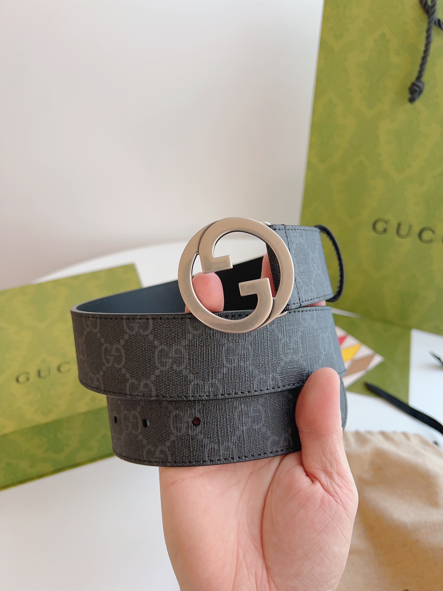 Gucci Male Basic Belt Canvas Brown S-m