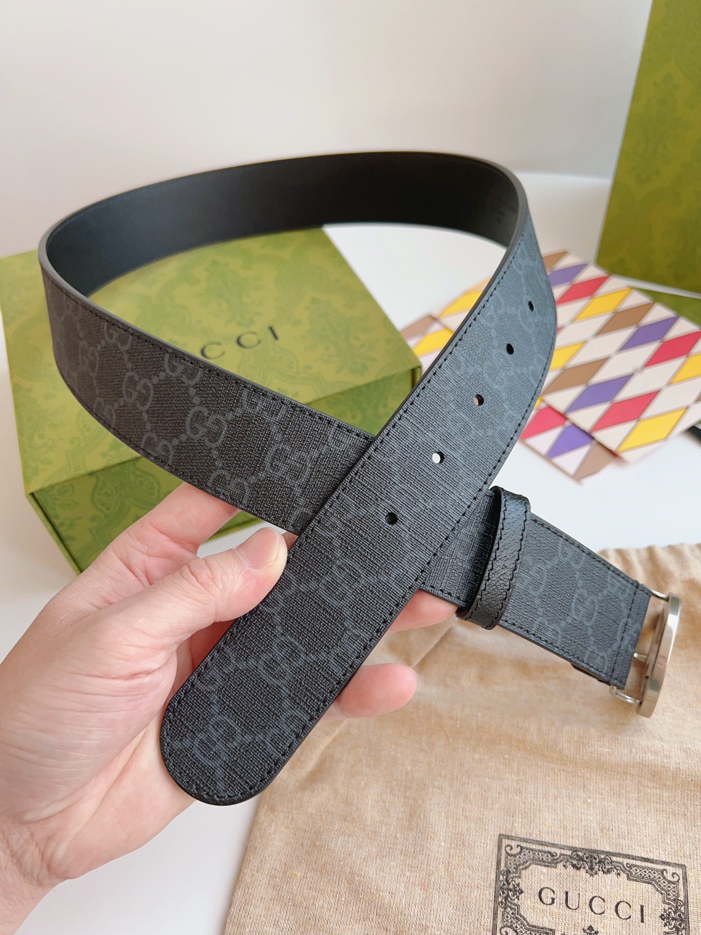 Gucci Male Basic Belt Canvas Brown S-m