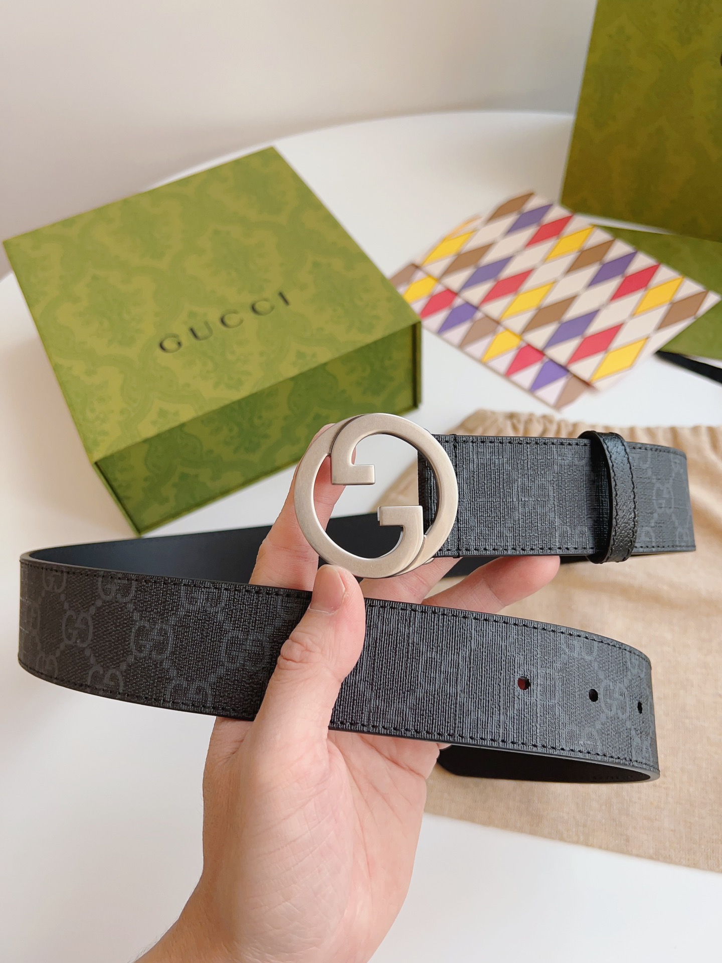 Gucci Male Basic Belt Canvas Brown S-m