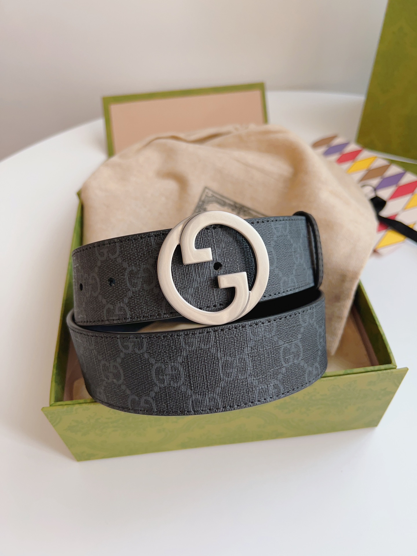 Gucci Male Basic Belt Canvas Brown S-m