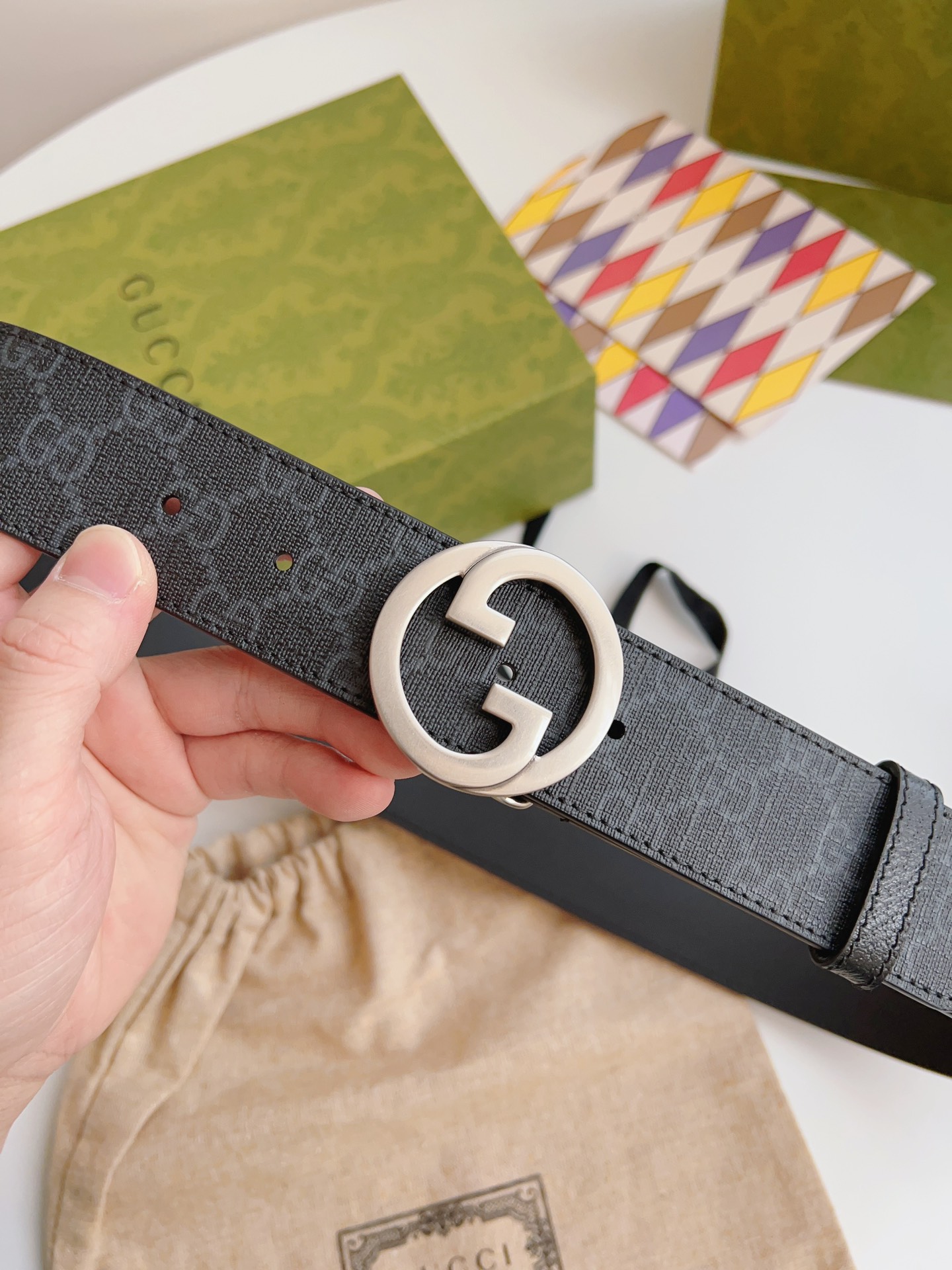 Gucci Male Basic Belt Canvas Brown S-m