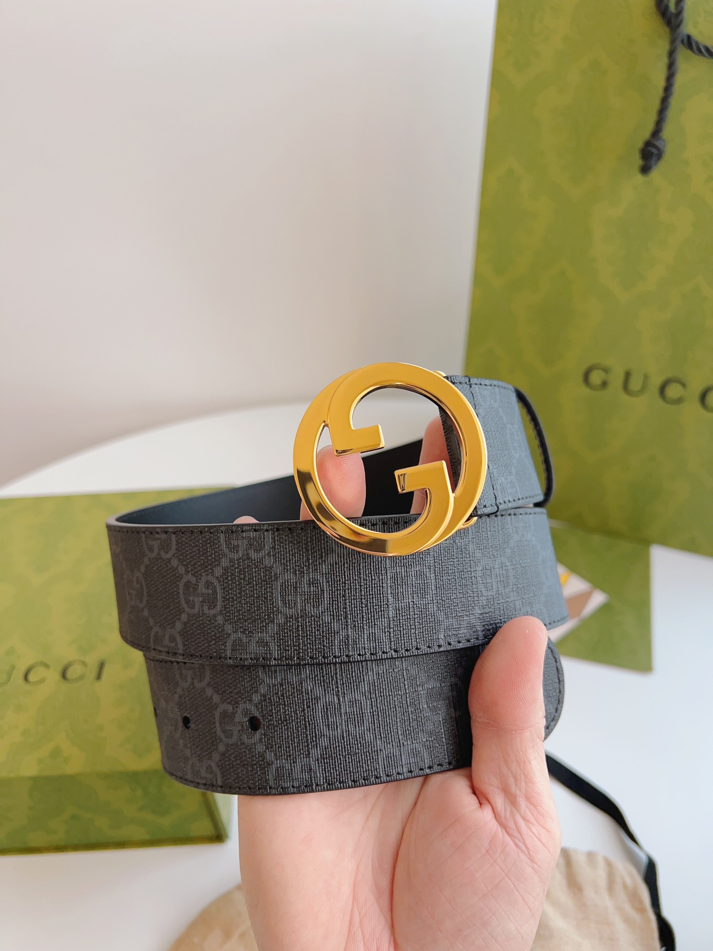 Gucci Male Basic Belt Canvas Brown S-m