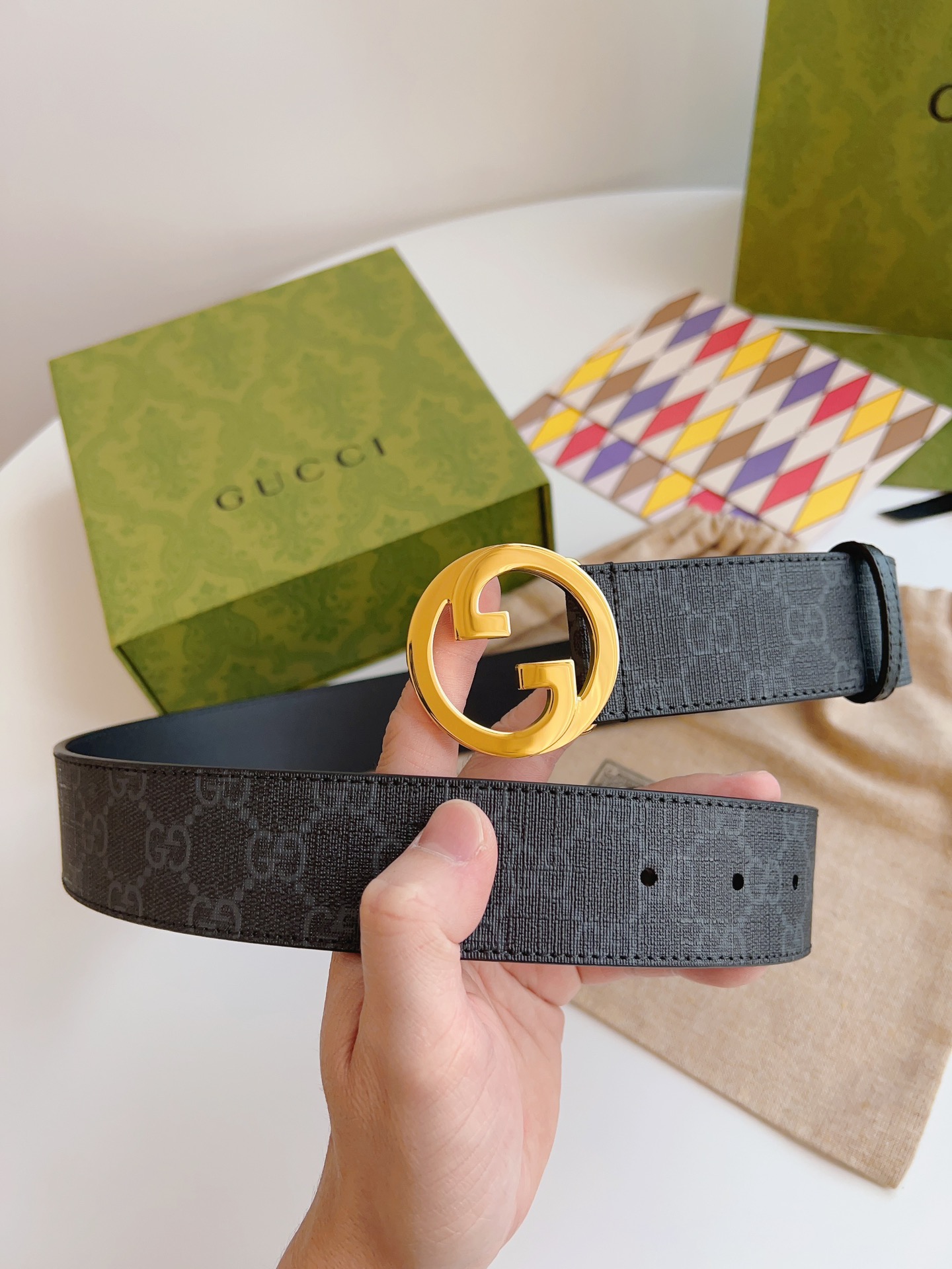 Gucci Male Basic Belt Canvas Brown S-m