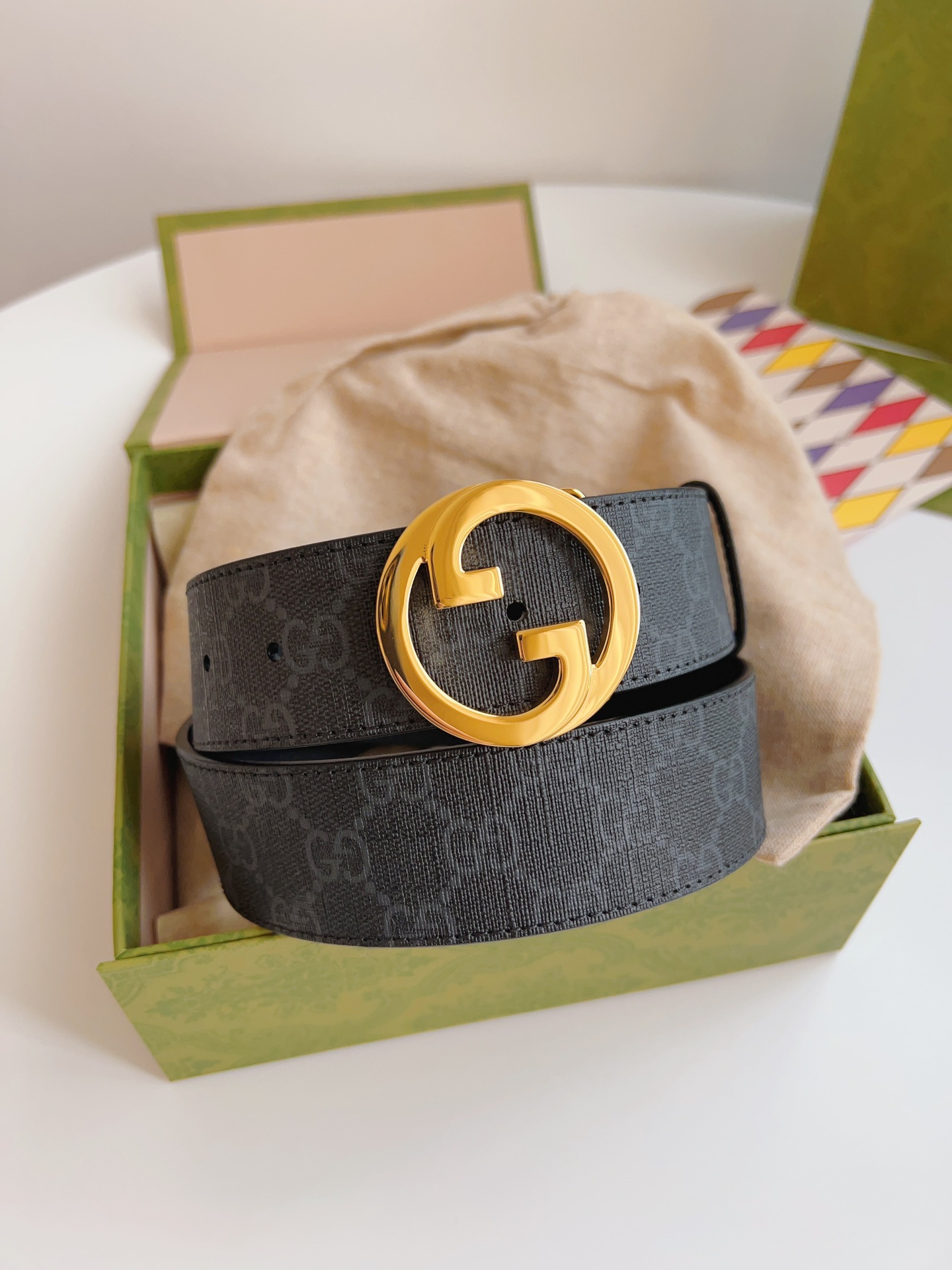 Gucci Male Basic Belt Canvas Brown S-m