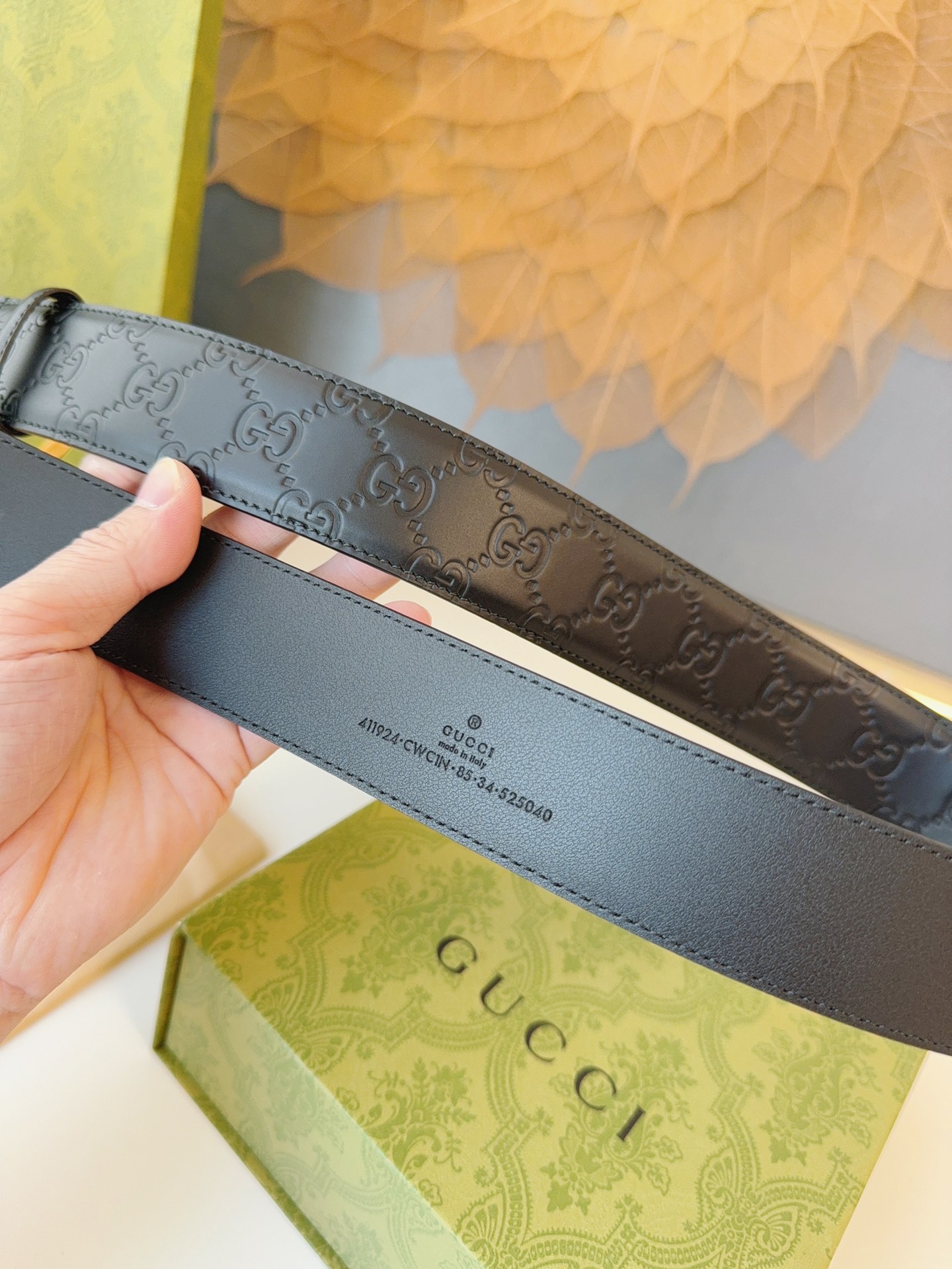Gucci Male Leather Belt Top Grain Leather M