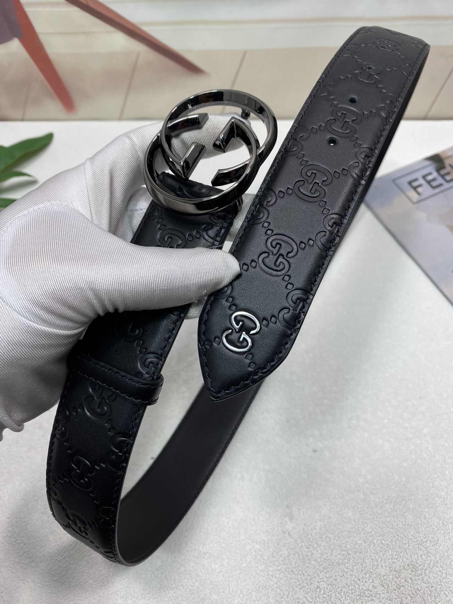 Gucci Leather Belt Top Grain Leather L