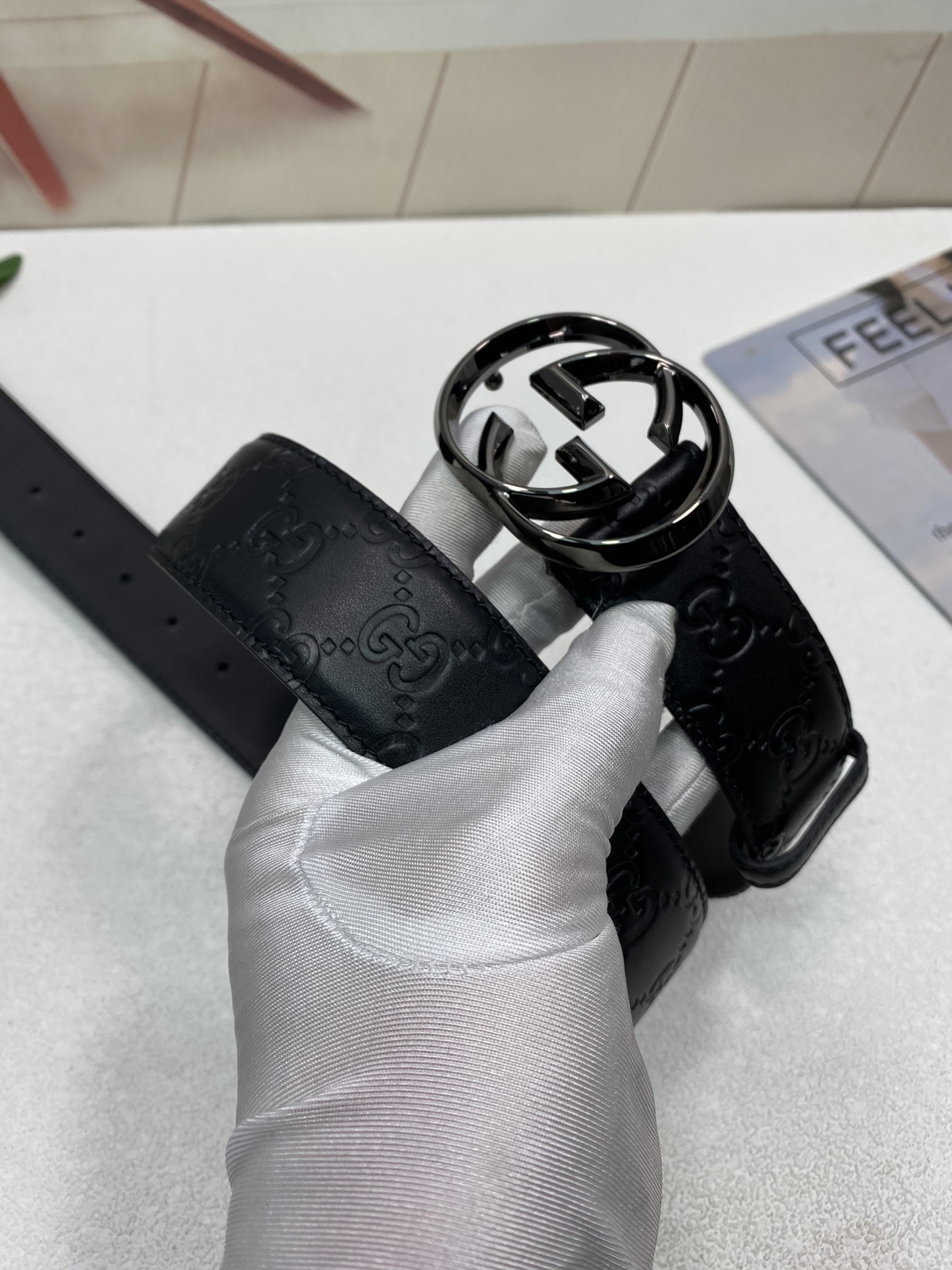 Gucci Leather Belt Top Grain Leather L