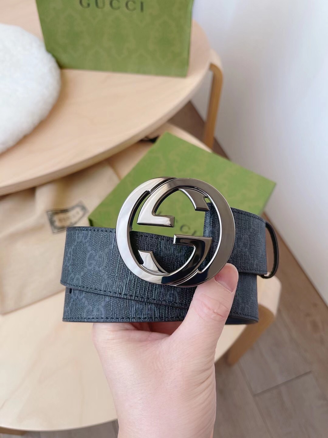 Gucci Male Basic Belt Canvas Black S-m