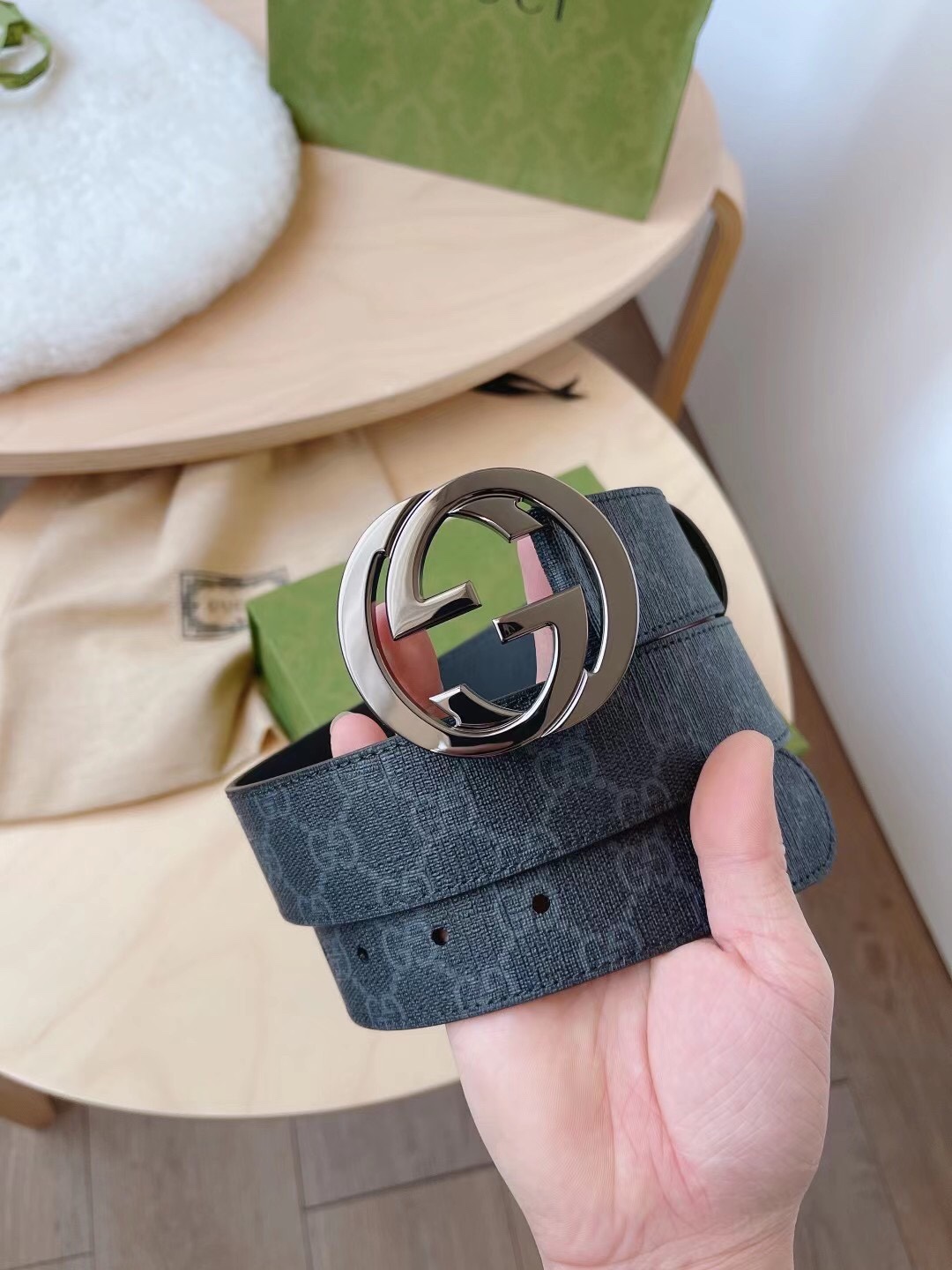 Gucci Male Basic Belt Canvas Black S-m