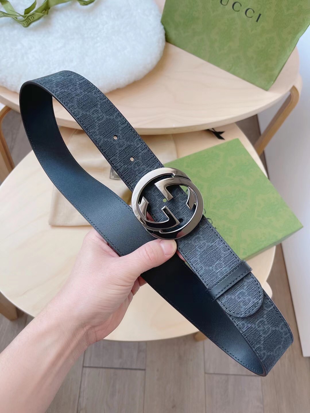 Gucci Male Basic Belt Canvas Black S-m