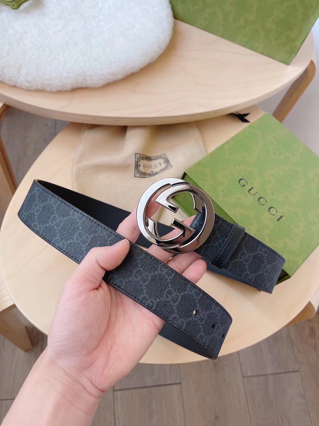 Gucci Male Basic Belt Canvas Black S-m