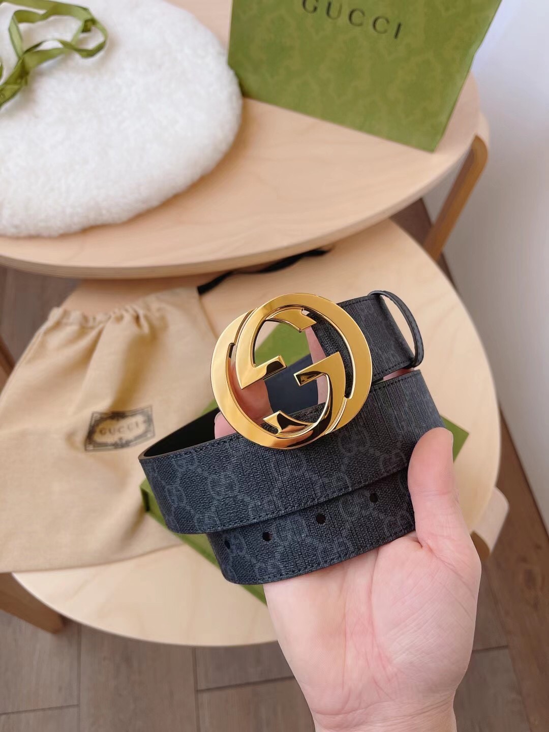 Gucci Male Basic Belt Canvas Black S-m